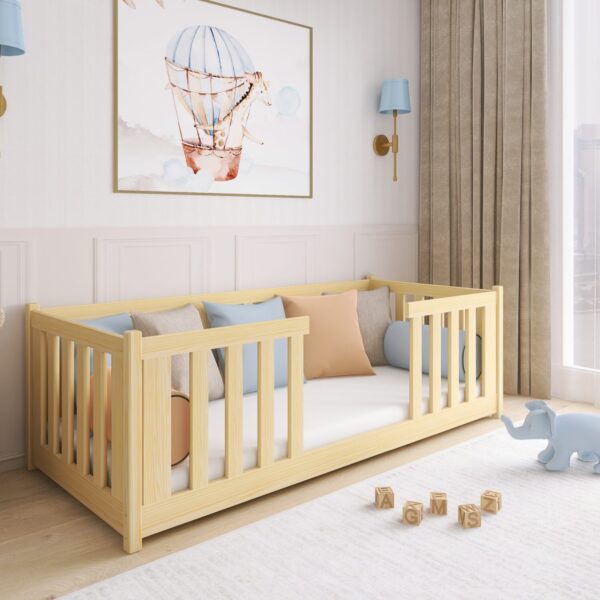 FERRO Montessori Kinderbett Bodenbett 90 x 200 cm natur