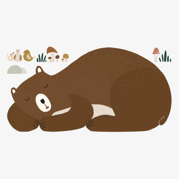 FOREST Wandsticker Waldtiere groß - schlafendes Bär
