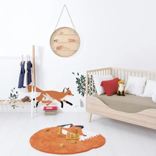 FOREST Wandsticker Waldtiere XL - Fuchs und Hase springen