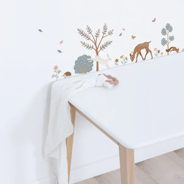 FOREST Wandsticker Waldtiere klein - Reh mit Hase, Igel und Eichhörnchen