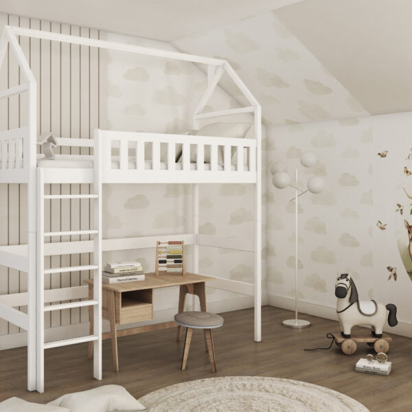 OTYLIA Hochbett Kinderbett Hausbett in mehreren Größen und Farben