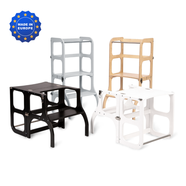 STEP'n'SIT® umbaubarer Montessori Lernturm+Tisch  2 in 1