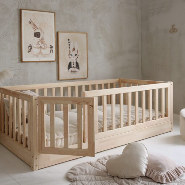 BAMBI XL-Kinderbett Bodenbett 120x200 cm natur