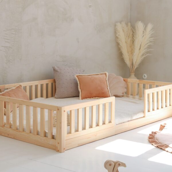 BASIC LOVE DUO XL-Kinderbett Bodenbett 140x190 cm natur