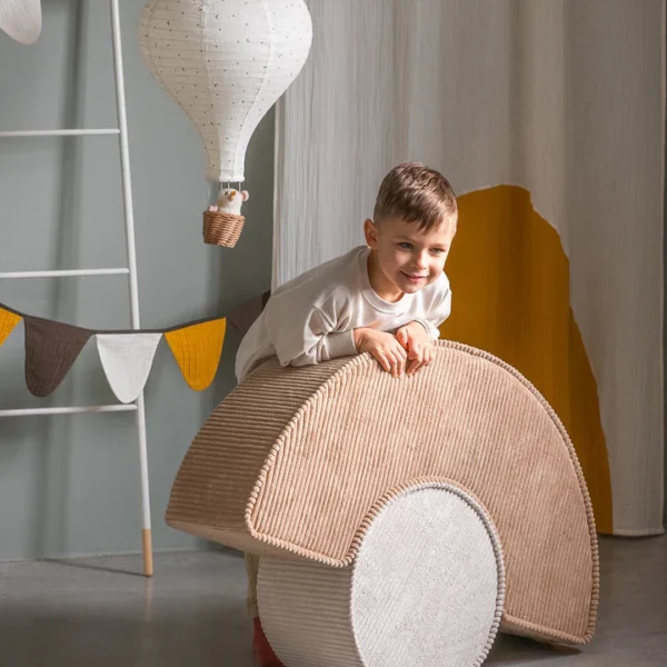 Sitzpouffe-Set Breitcord beige