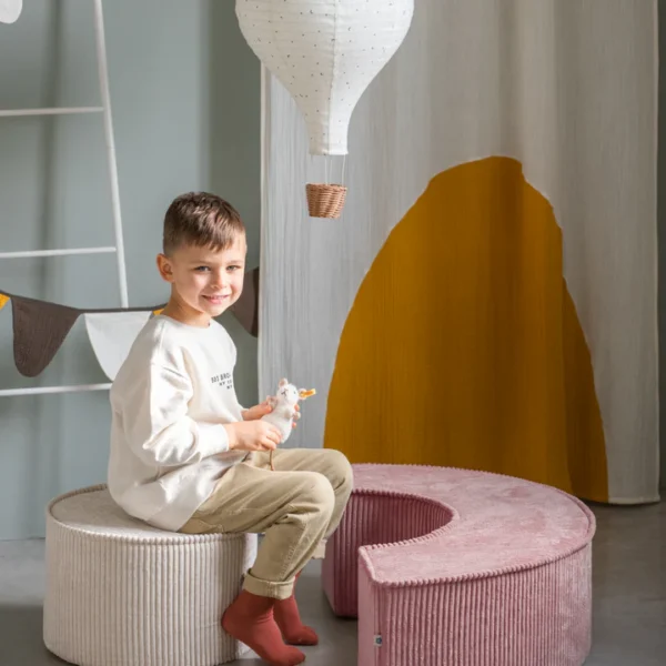 Sitzpouffe-Set Breitcord rosa