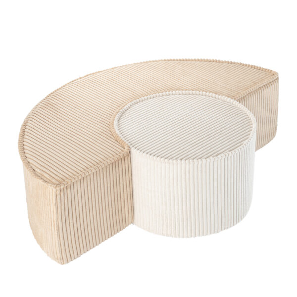 Sitzpouffe-Set Breitcord beige