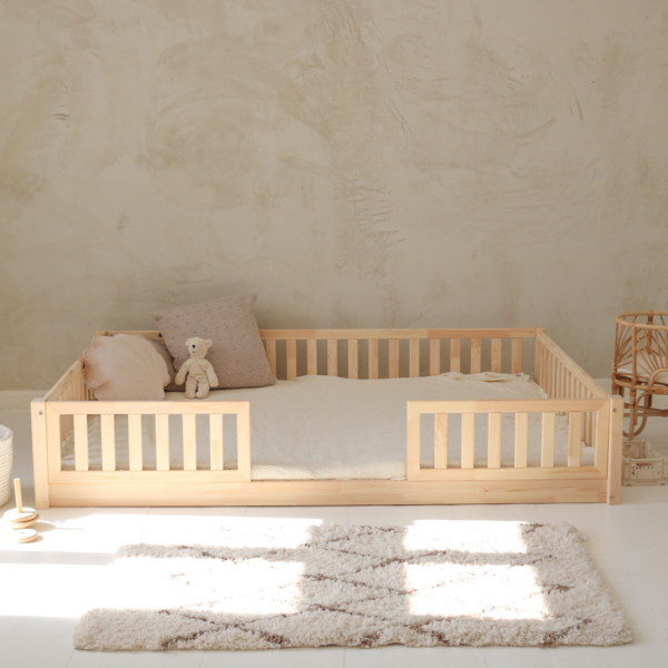 BASIC LOVE DUO XL-Kinderbett Bodenbett 140x190 cm natur