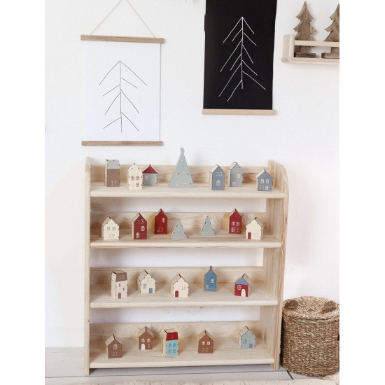 Montessori Spielzeugregal „MAXI FROG“ natur – Kinderregal aus Holz