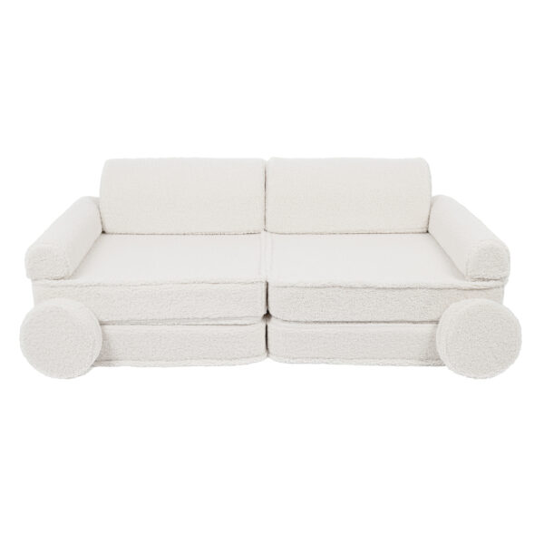 MeowBaby Modulares Spielsofa Teddy 120 cm 10 Elemente beige