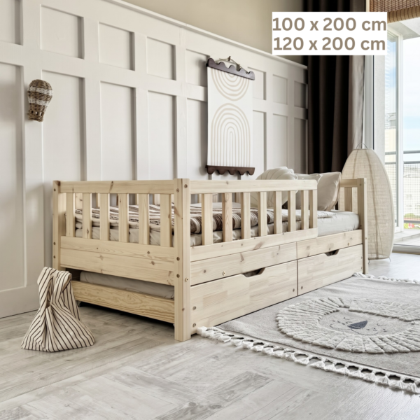 BASIC DAVID PLUS Kinderbett mit Gästebett PUREWOOD in mehreren Größen