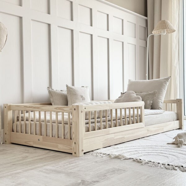 BASIC SLATS BODENBETT Kinderbett natur in mehreren Größen (46,5 cm hoch)