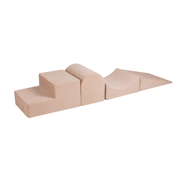 Modulares Schaumstoff-Spielset aus Samt - 4 Elemente in mehreren Farben