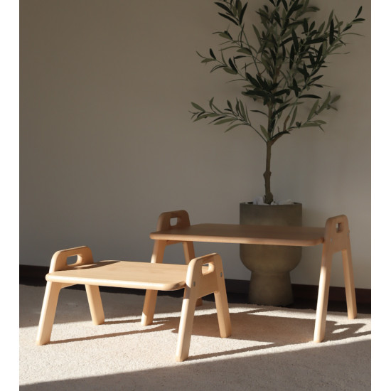 Kidozia Kindertisch Bodentisch aus massivem Buchenholz