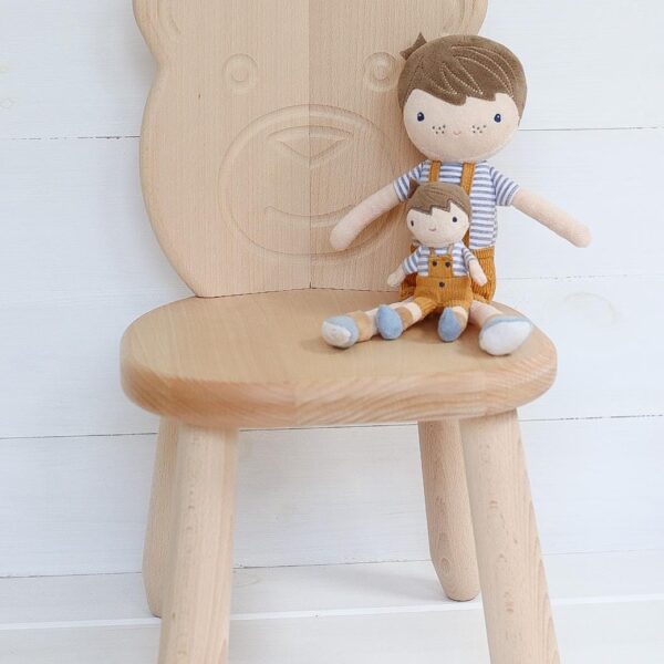 Mitwachsendes Kindertisch & Stuhl Set mit Bärenmotiv | Höhenverstellbar | Montessori Kindertisch | Massivholz Buche | Waldtiere Kindermöbel