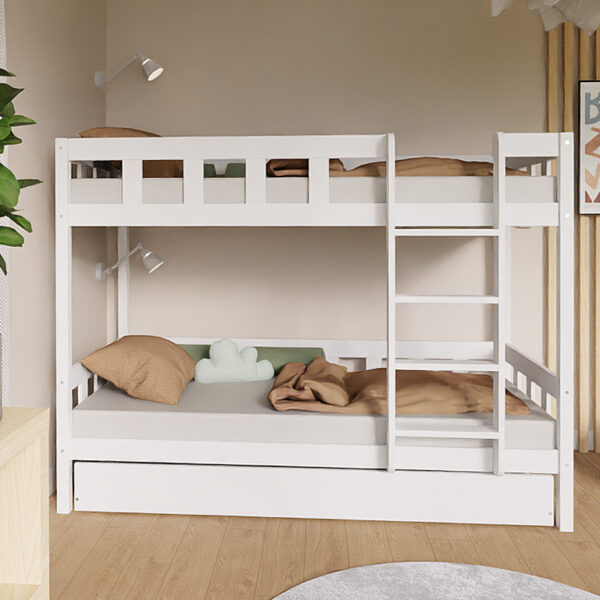 PLOTTY Kinderbett Etagenbett 90x200 cm aus Massivholz Kiefer natur oder weiss