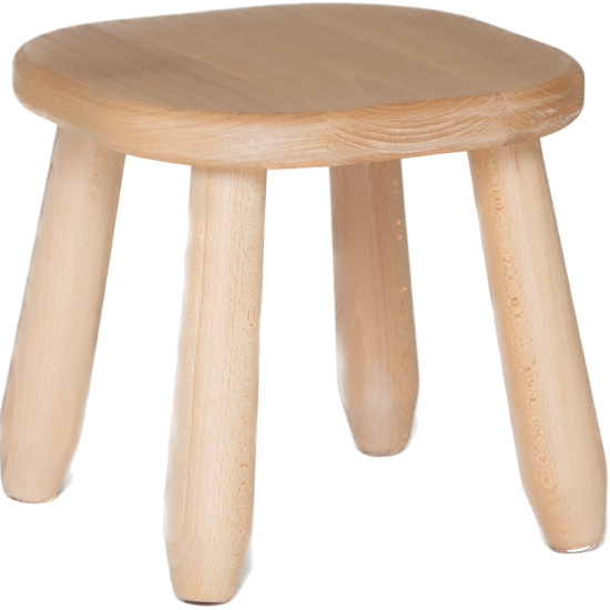 Montessori Kinderhocker natur aus massivem Buchenholz