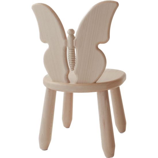 Montessori Kinderstuhl „Natur Butterfly“ aus massivem Buchenholz