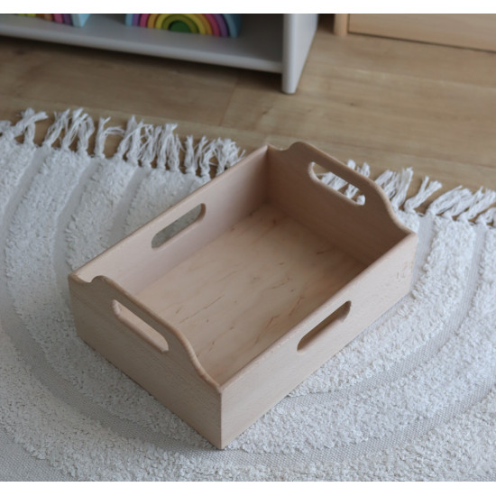 Spielzeugtruhe aus Holz in natur oder weiss